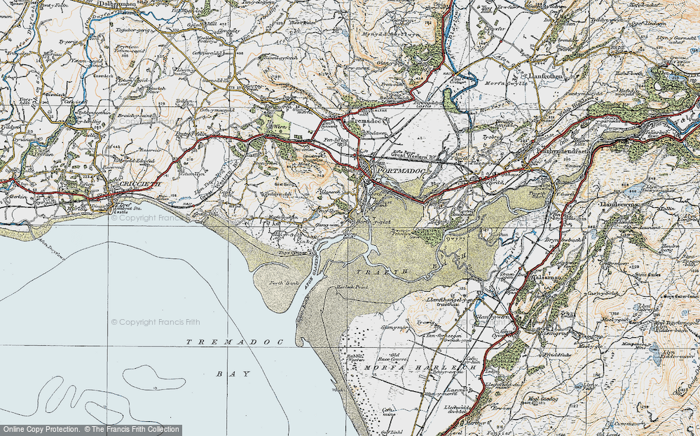 Old Map of Historic Map covering Pen Llyn in 1922