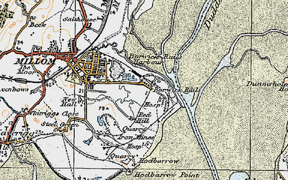 Old map of Borwick Rails in 1925