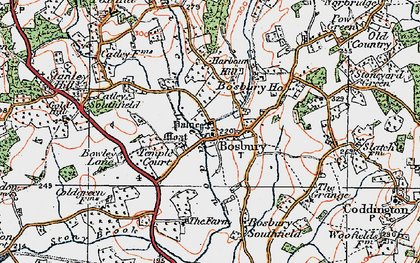 Old map of Bosbury in 1920