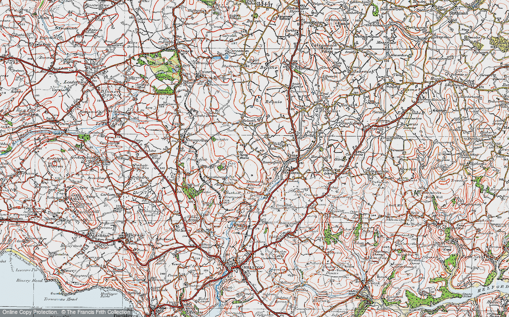 Old Map of Boscadjack, 1919 in 1919