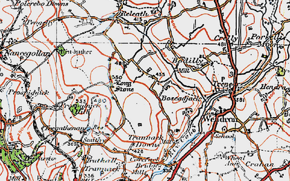 Old map of Boscadjack in 1919