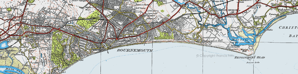 Old map of Boscombe in 1919