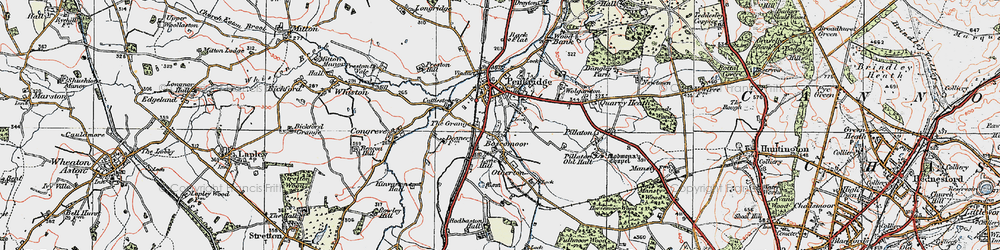 Old map of Boscomoor in 1921