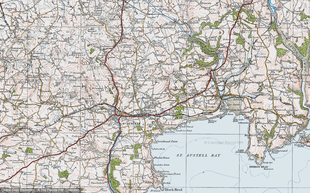 Old Map of Boscoppa, 1919 in 1919