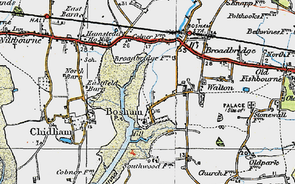 Old map of Bosham in 1919