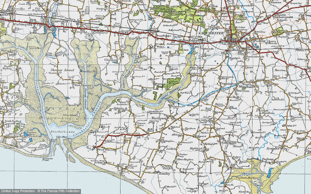 Old Map of Bosham Hoe, 1919 in 1919