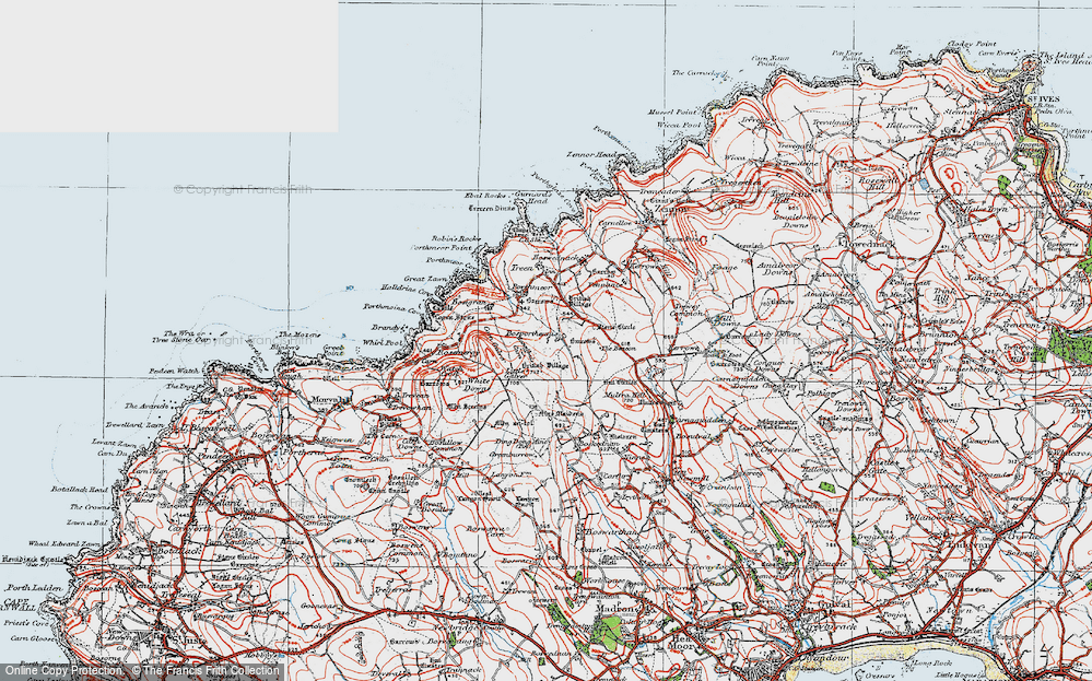 Old Map of Bosporthennis, 1919 in 1919