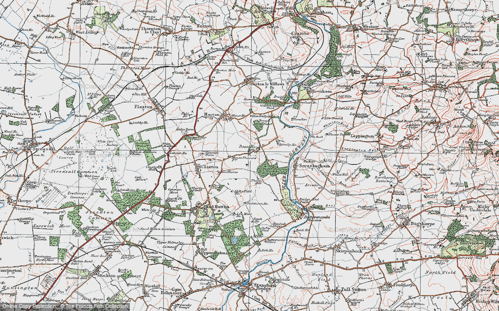 Old Map of Historic Map covering Barnby Ho in 1924