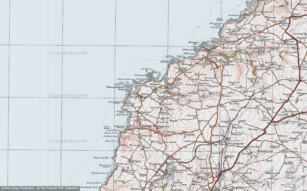 Old Map of Bossiney, 1919 in 1919