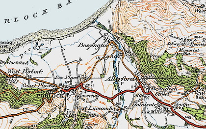 Old map of Bossington in 1919