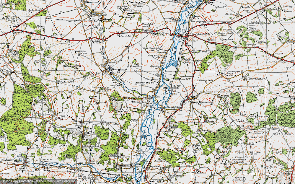Old Map of Historic Map covering Beech Barrow in 1919