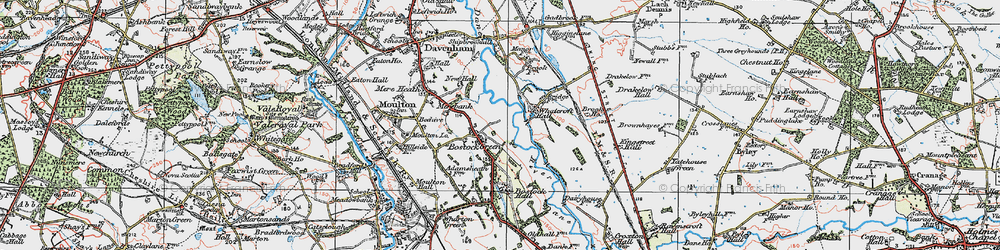 Old map of Bostock Green in 1923