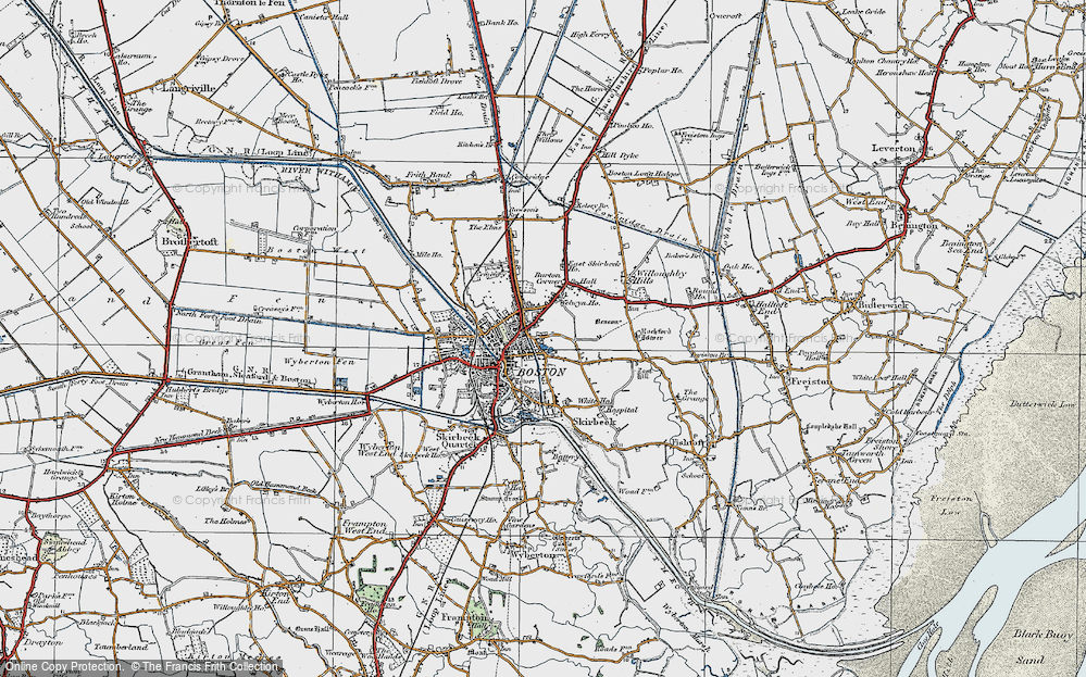 Old Map of Boston, 1922 in 1922