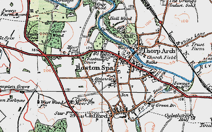 Old map of Boston Spa in 1925