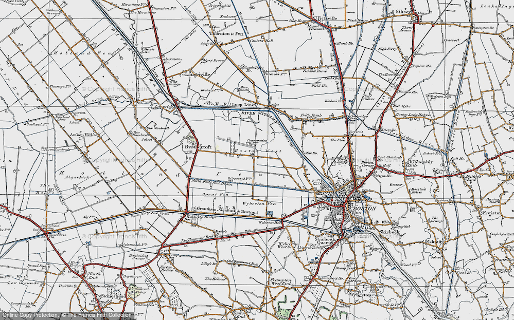 Old Map of Historic Map covering Barley Close in 1922