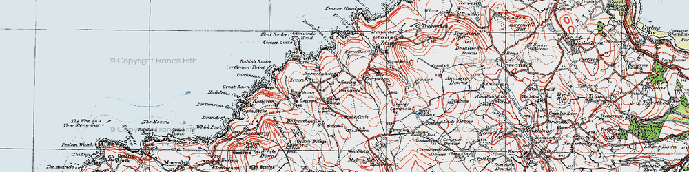 Old map of Boswednack in 1919