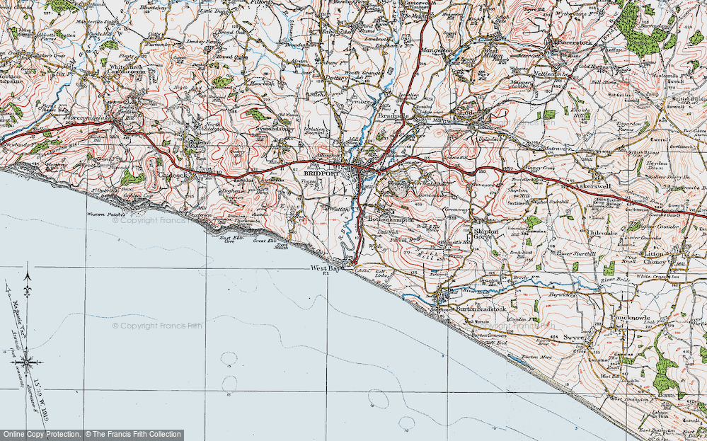 Old Map of Bothenhampton, 1919 in 1919