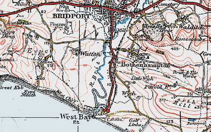 Old map of Bothenhampton in 1919