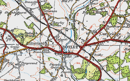 Old map of Botley in 1919