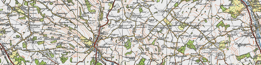 Old map of Botley in 1920