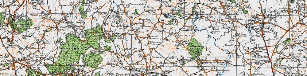 Old map of Botloe's Green in 1919