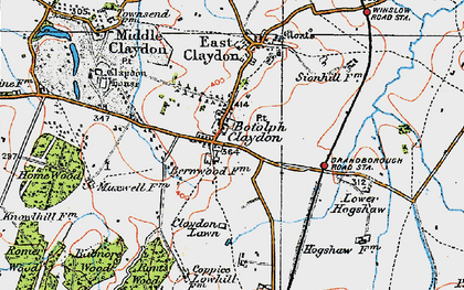 Old map of Botolph Claydon in 1919