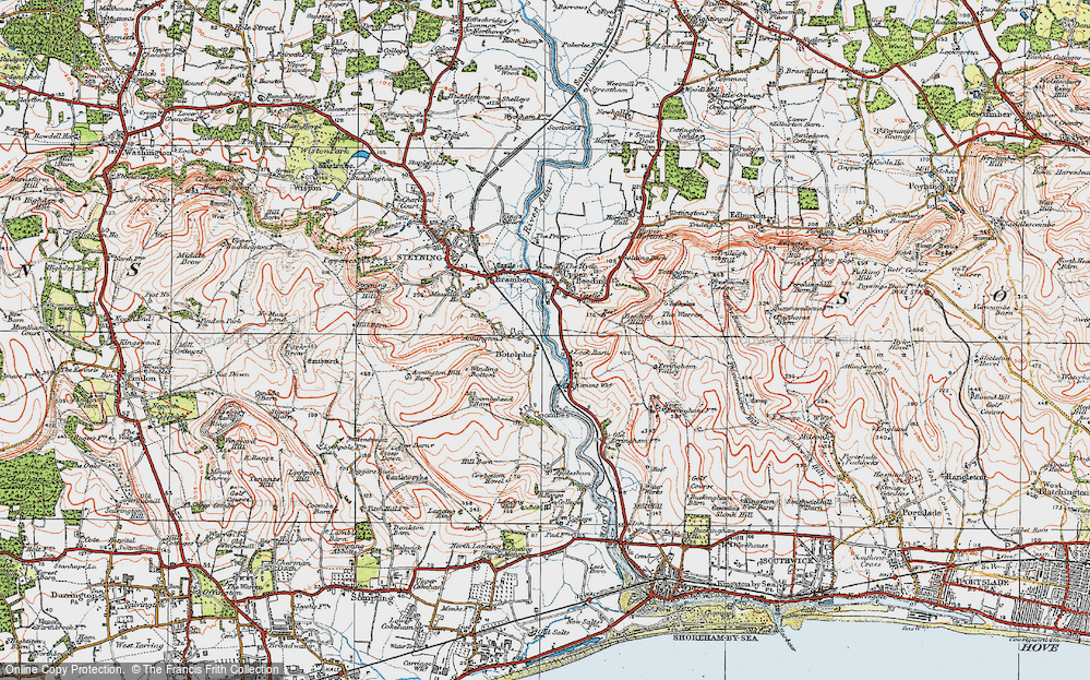Old Map of Botolphs, 1920 in 1920
