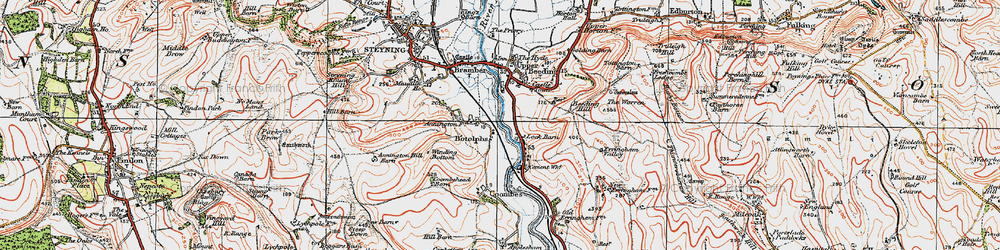 Old map of Botolphs in 1920