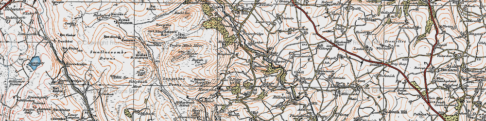 Old map of Botternell in 1919