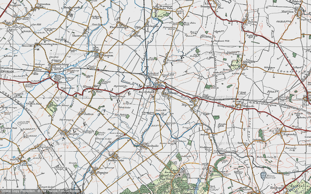 Old Map of Bottesford, 1921 in 1921