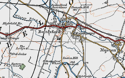 Old map of Bottesford in 1921