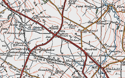 Old map of Bottom House in 1921