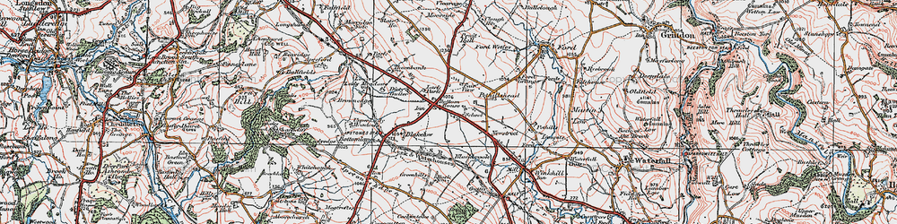 Old map of Bottom House in 1921