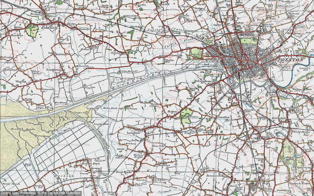 Old Map of Bottom of Hutton, 1924 in 1924