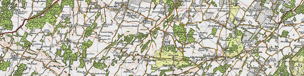 Old map of Bottom Pond in 1921