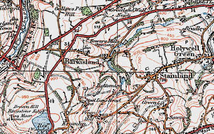 Old map of Bottomley in 1925