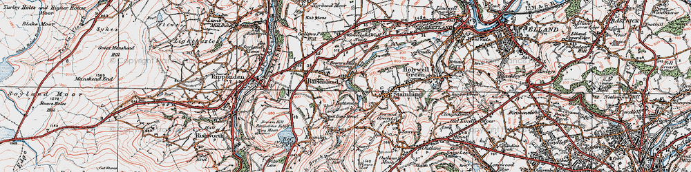 Old map of Bottomley in 1925