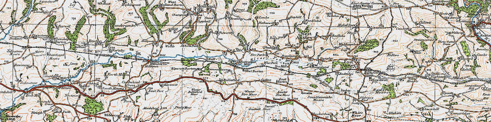 Old map of Bottreaux Mill in 1919