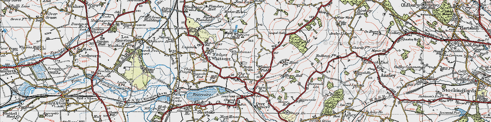 Old map of Botts Green in 1921