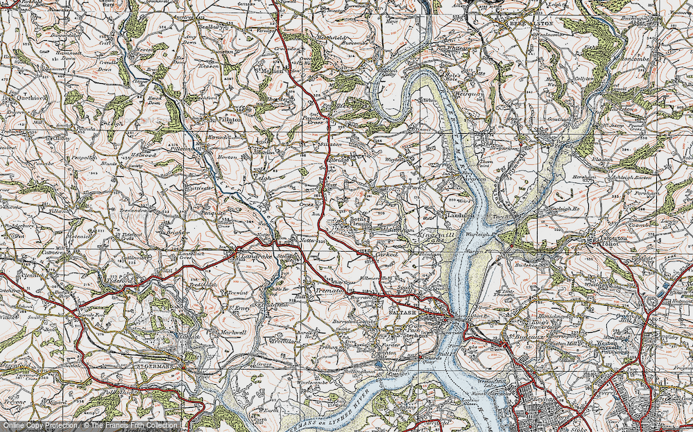 Old Map of Botusfleming, 1919 in 1919