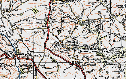 Old map of Botusfleming in 1919