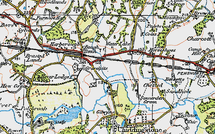 Old map of Bough Beech in 1920