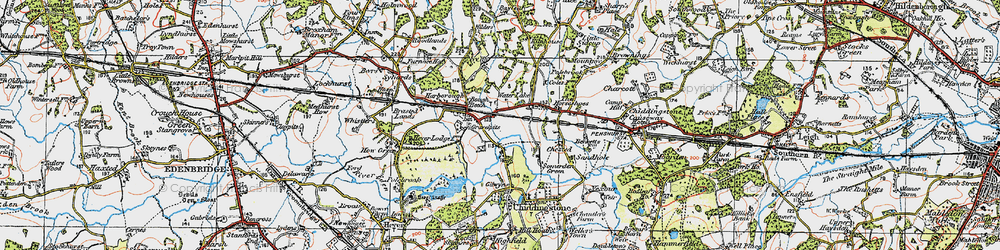 Old map of Bough Beech in 1920