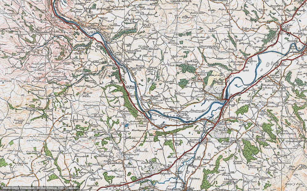 Old Map of Boughrood, 1919 in 1919