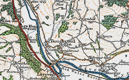 Old map of Boughrood Castle in 1919