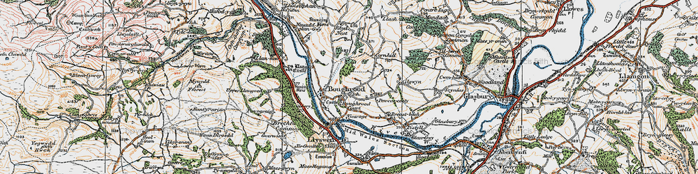 Old map of Boughrood in 1919