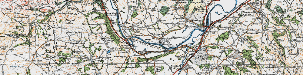 Old map of Boughrood Brest in 1919