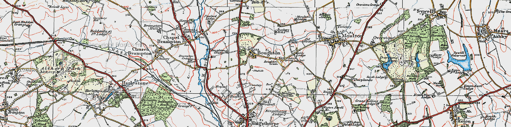 Old map of Boughton Green in 1919