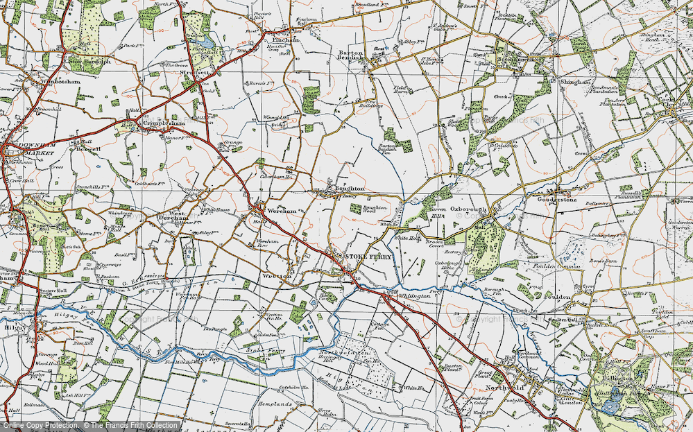 Old Map of Boughton, 1921 in 1921