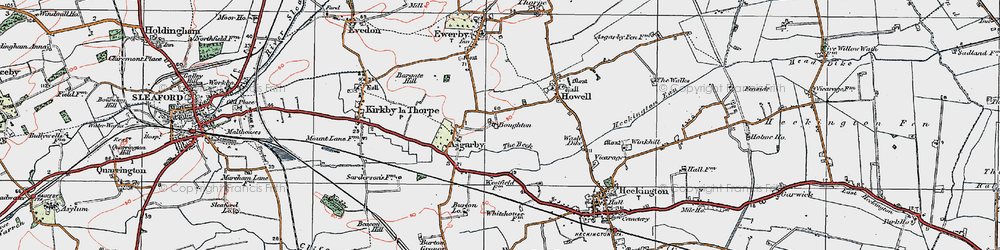 Old map of Boughton in 1922